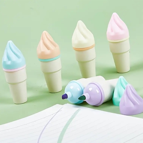 Ice cream cone mini fluorescent highlighters NWT - Picture 8 of 8